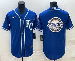 Men%27s Kansas City Royals Big Logo Light Blue Stitched MLB Cool Base Nike Jersey